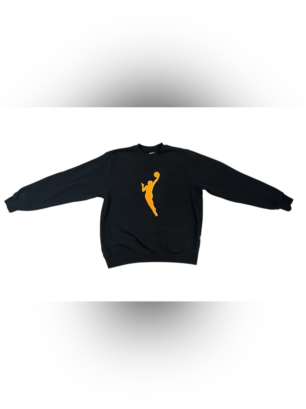 Kur8ted for WNBA black & orange rugby style logo woman pullover, Large